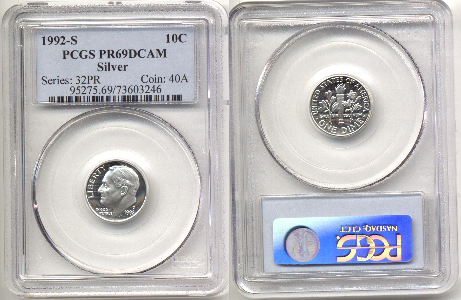 The 1992-S Silver Roosevelt Dime PCGS Proof-69 Deep Cameo