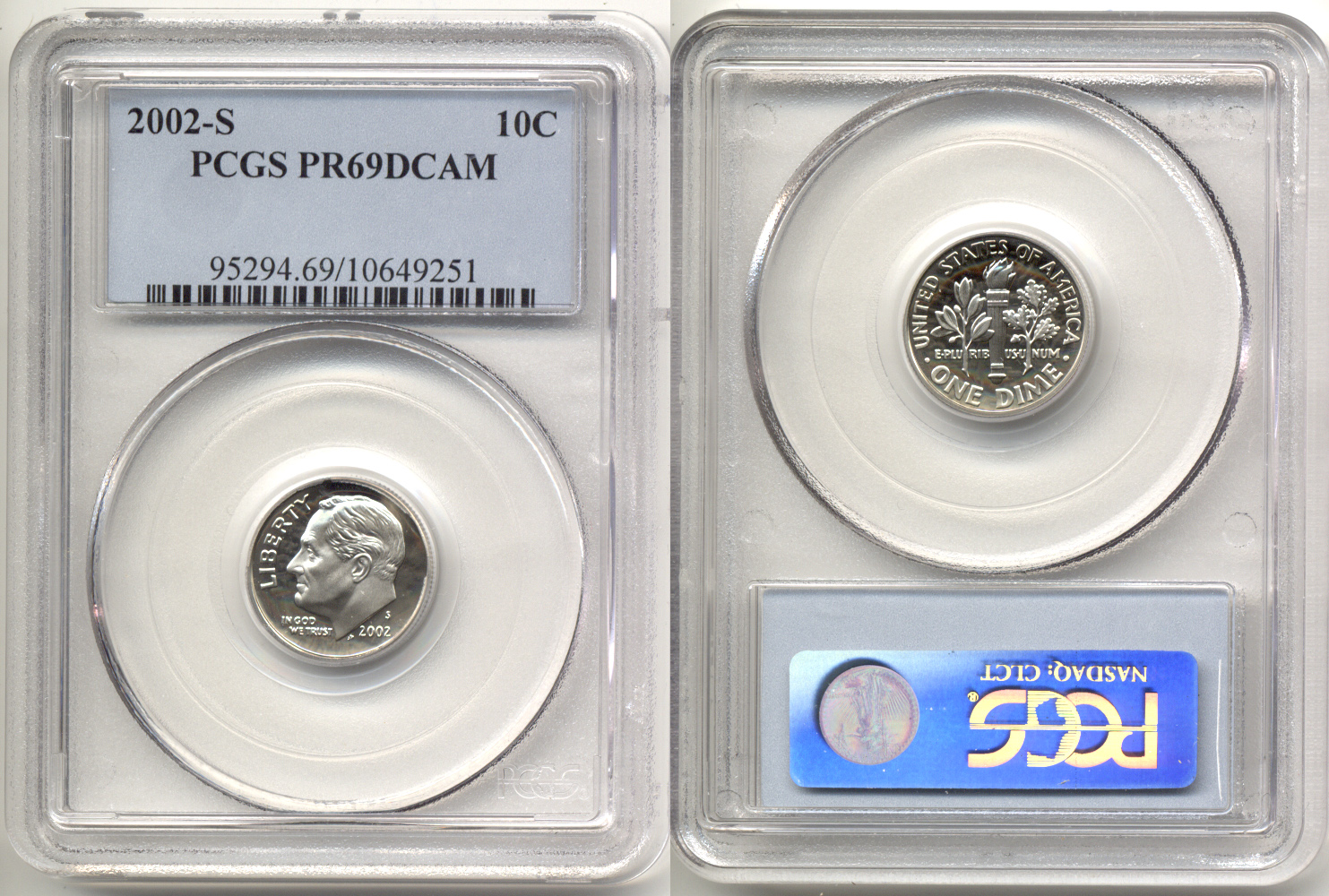 2002-S Clad Roosevelt Dime PCGS Proof-69 Deep Cameo