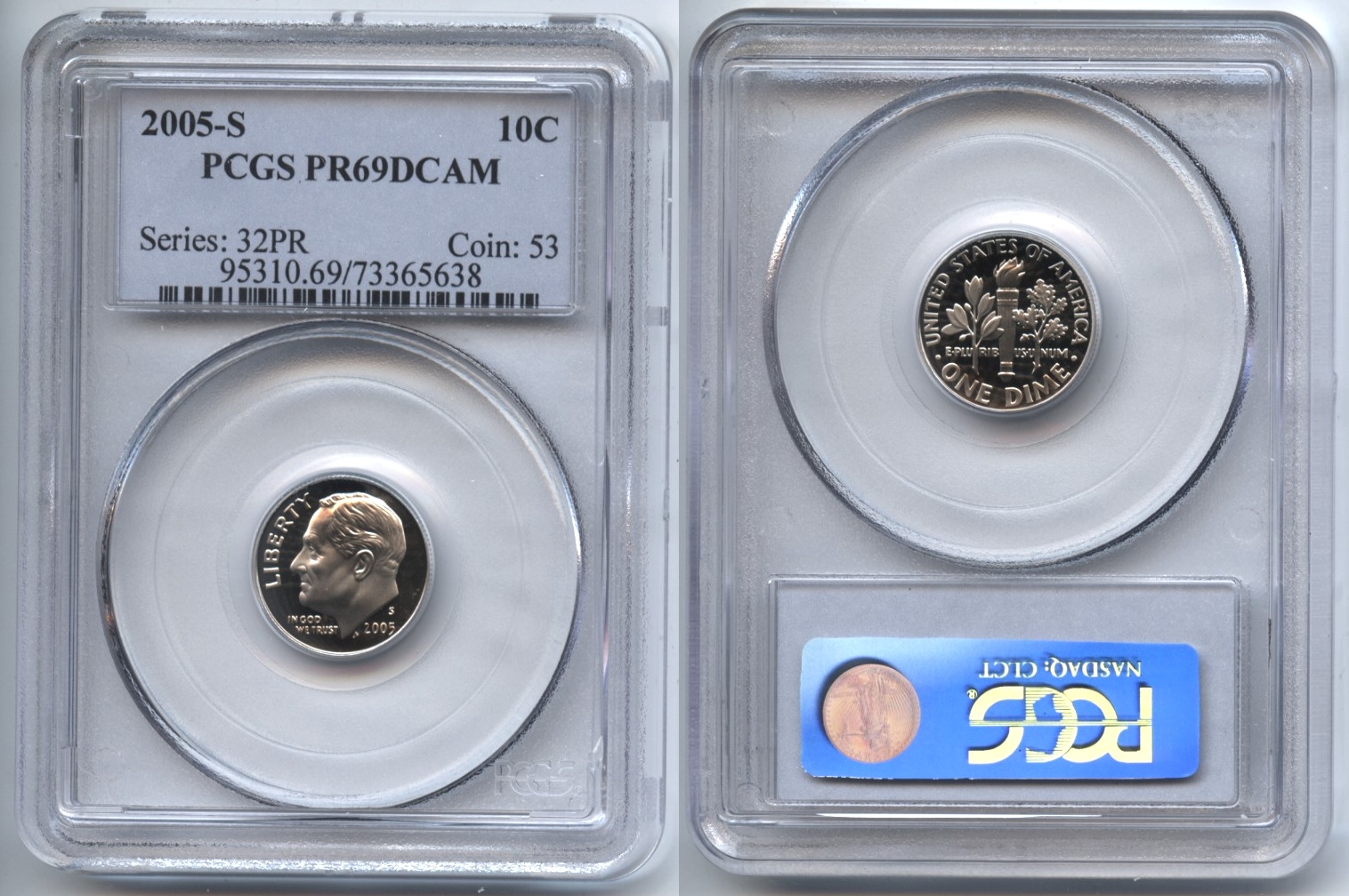 2005-S Clad Roosevelt Dime PCGS Proof-69 Deep Cameo