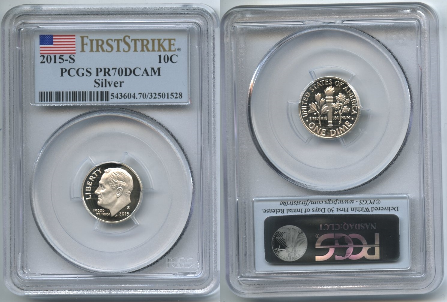 2015-S Silver Roosevelt Dime PCGS Proof-70 Deep Cameo