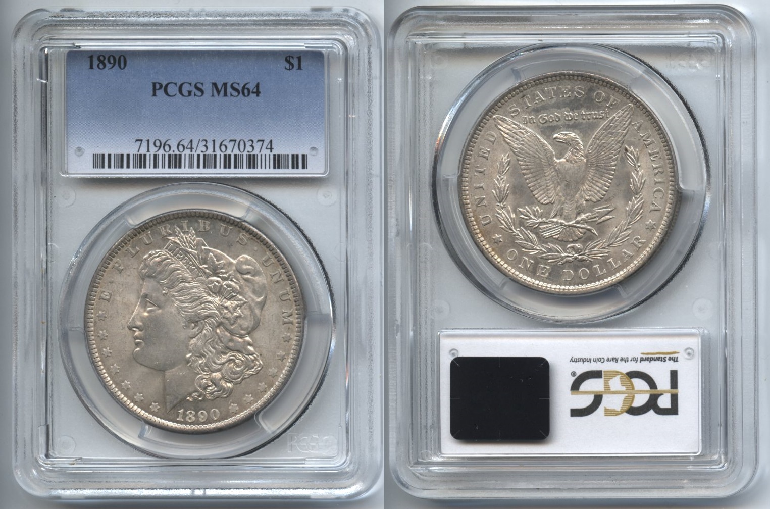 1890 Morgan Silver Dollar PCGS MS-64