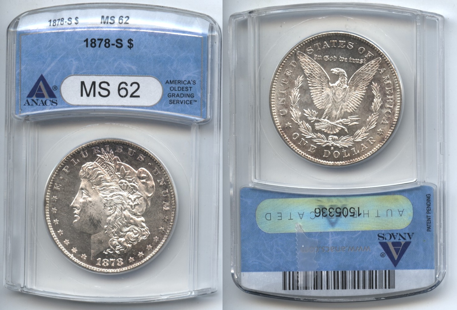 1878-S Morgan Silver Dollar ANACS MS-62