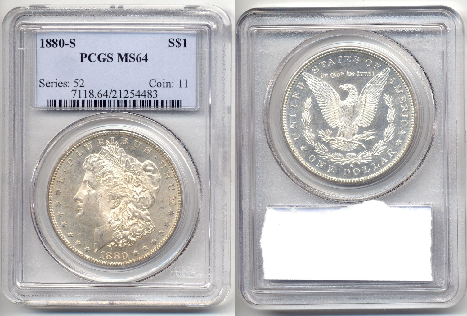1880-S Morgan Silver Dollar PCGS MS-64