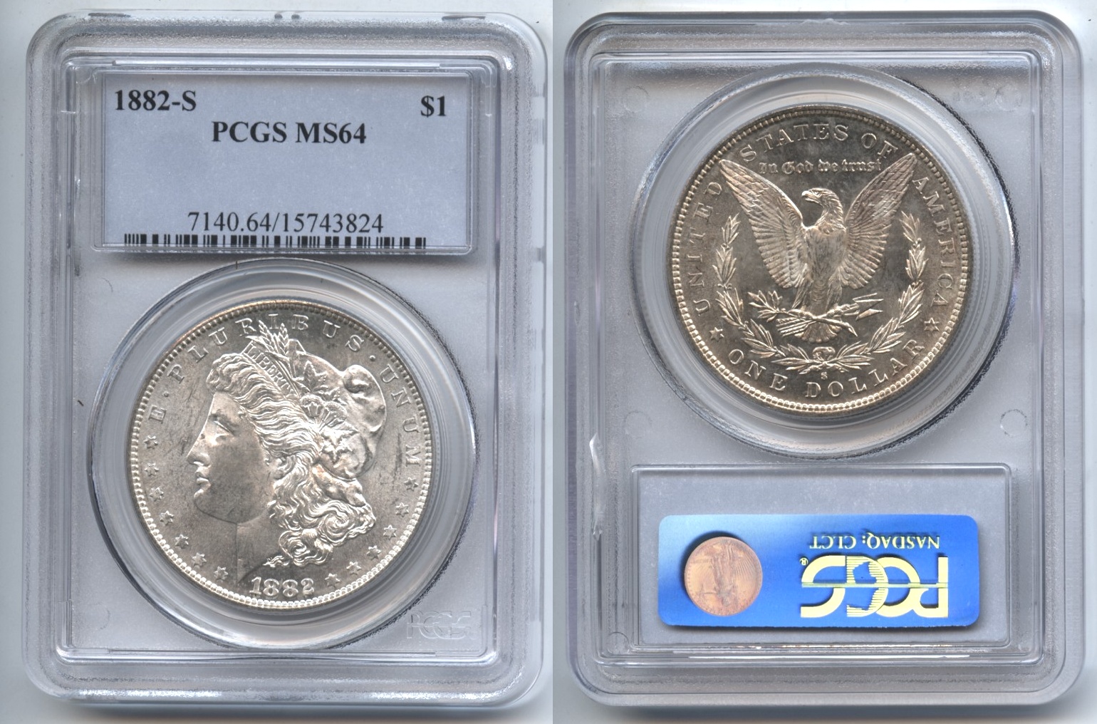 1882-S Morgan Silver Dollar PCGS MS-64 #a VAM-5 Doubled Date