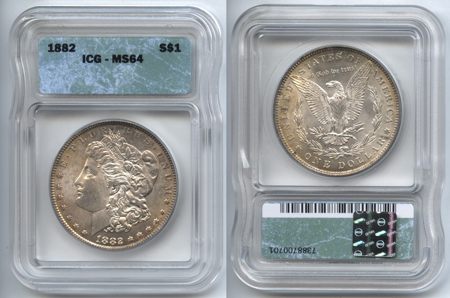 1882 Morgan Silver Dollar ICG MS-64