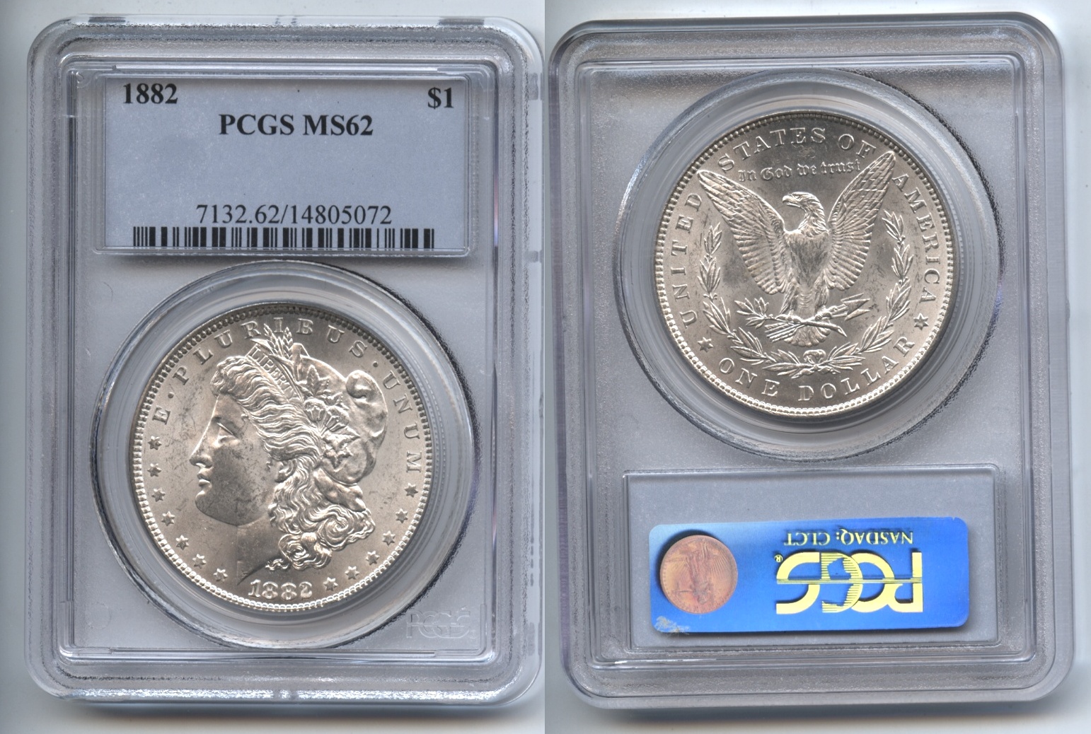 1882 Morgan Silver Dollar PCGS MS-62