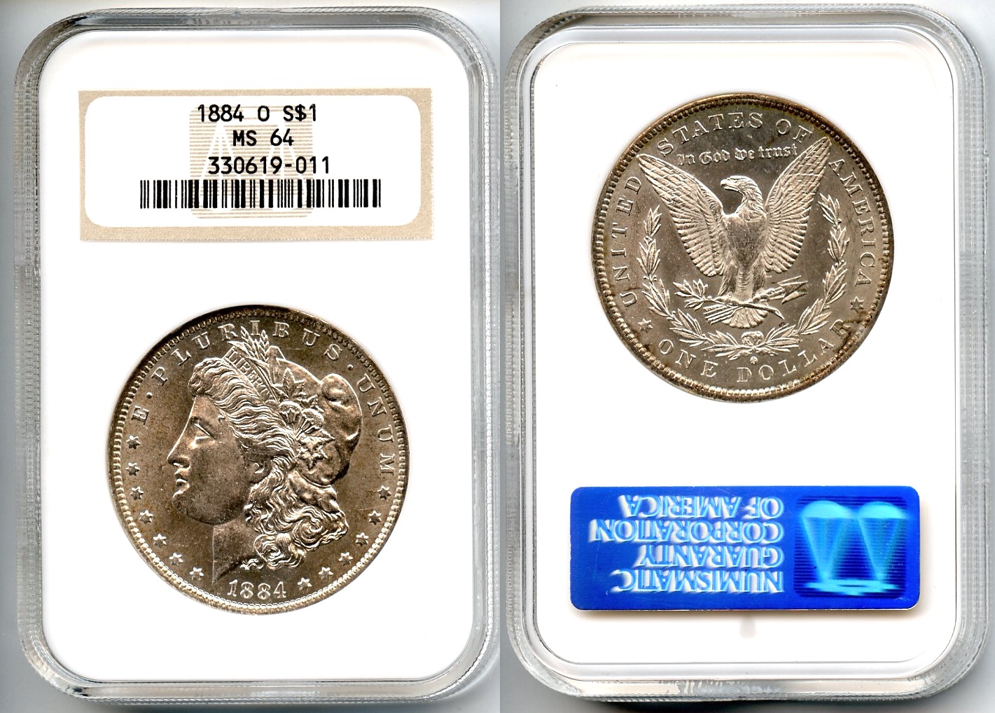 1884-O Morgan Silver Dollar NGC MS-64