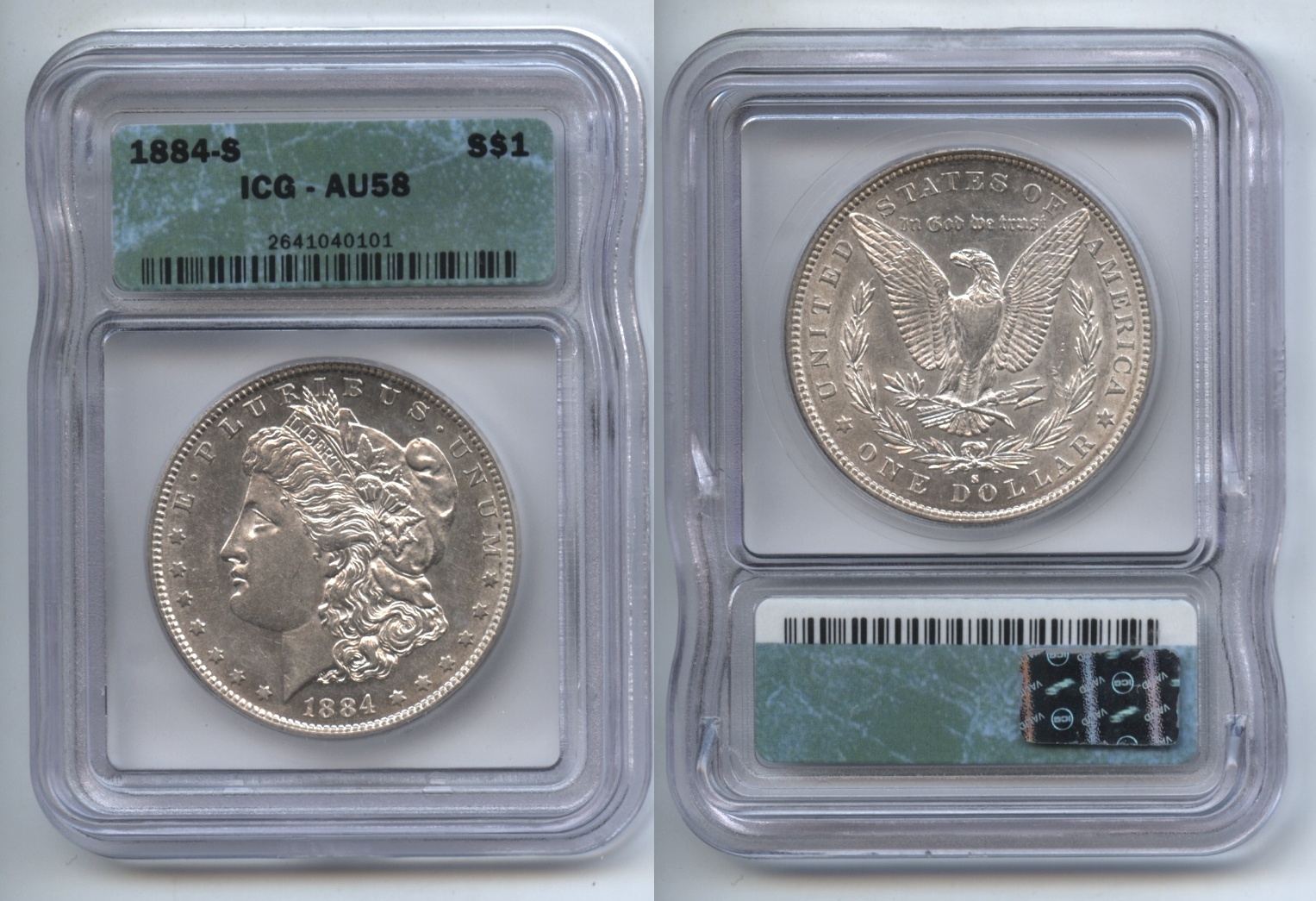 1884-S Morgan Silver Dollar ICG AU-58