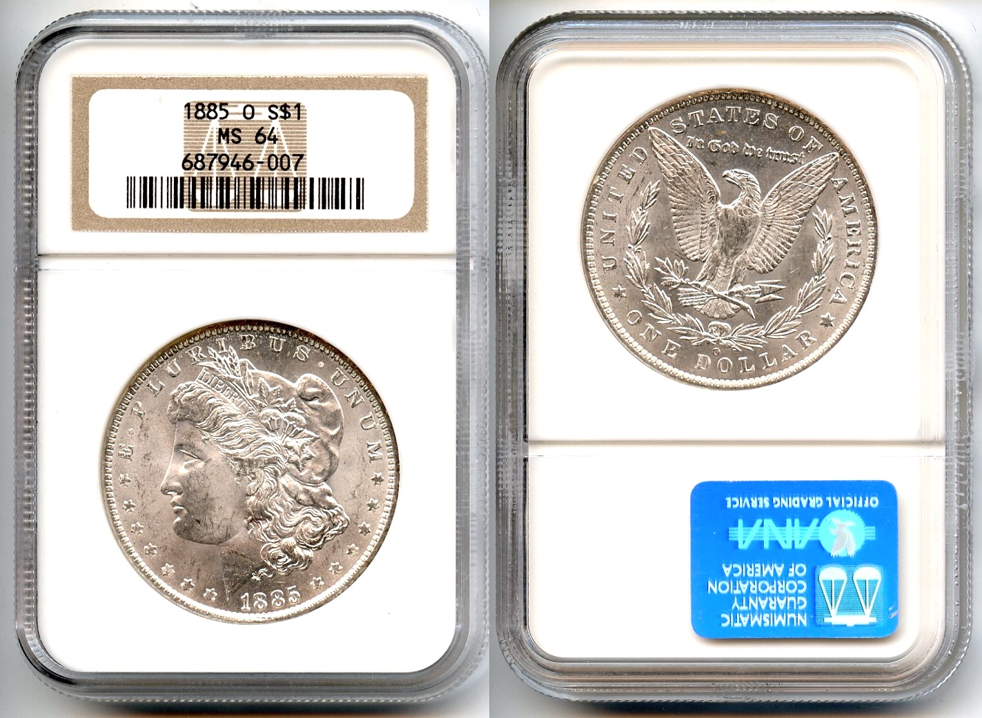 1885-O Morgan Silver Dollar NGC MS-64