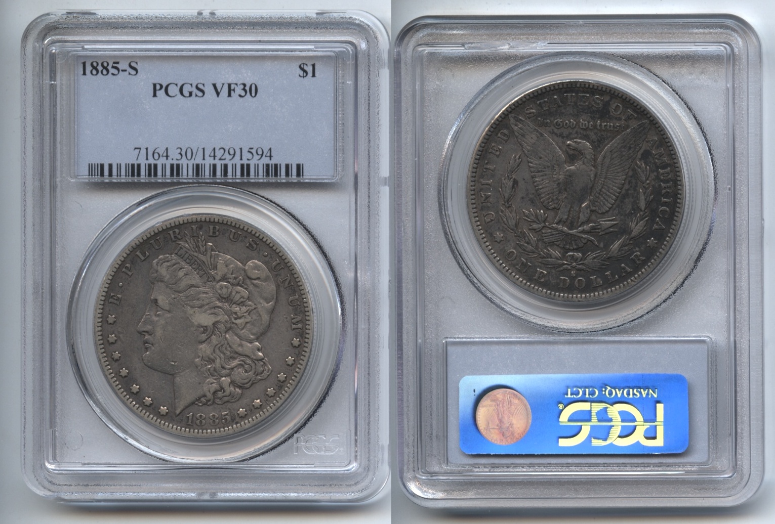 1885-S Morgan Silver Dollar PCGS VF-30