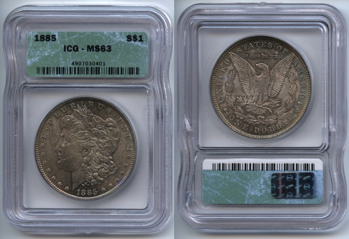 1885 Morgan Silver Dollar ICG MS-63