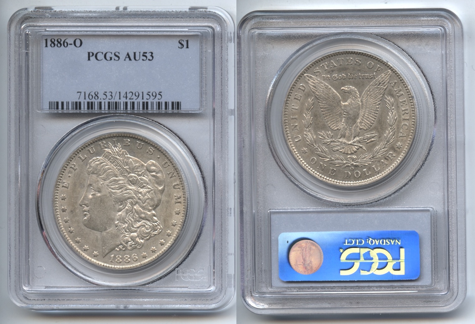 1886-O Morgan Silver Dollar PCGS AU-53