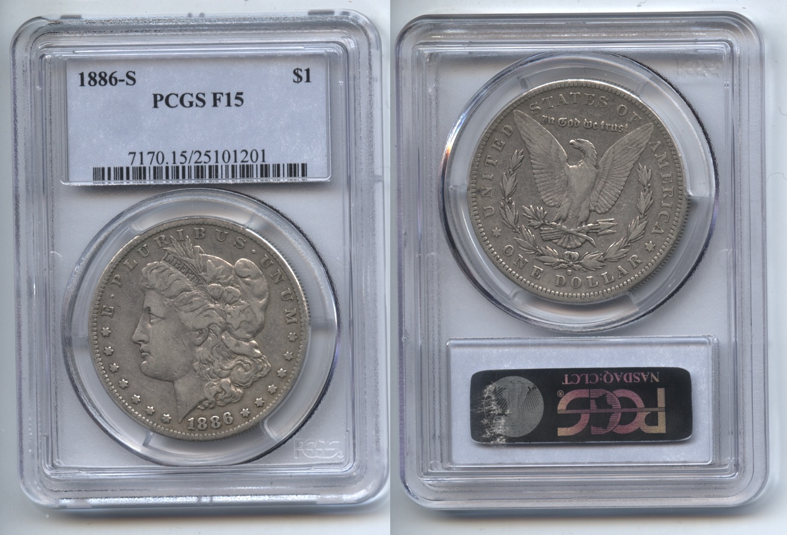 1886-S Morgan Silver Dollar PCGS Fine-15