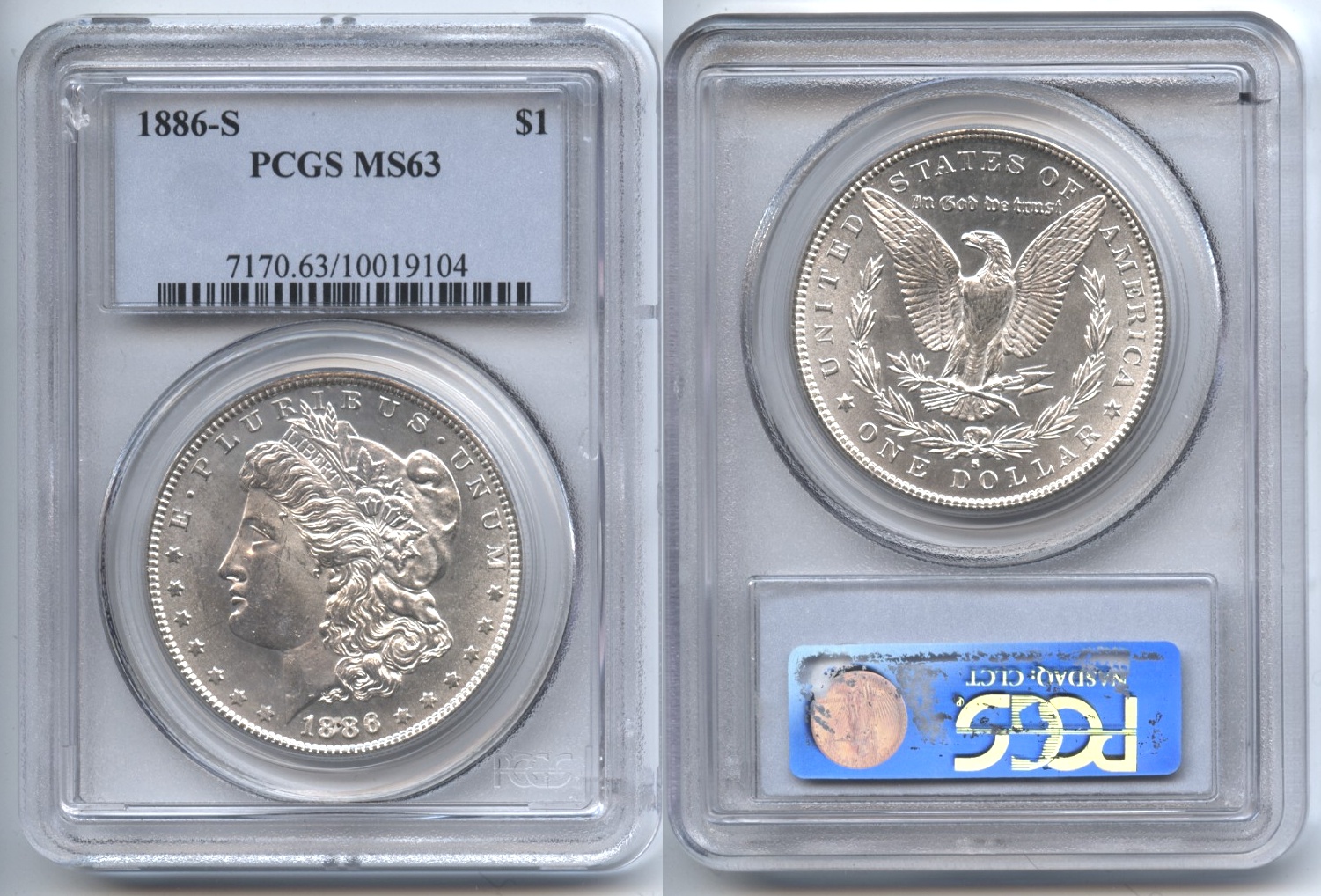 1886-S Morgan Silver Dollar PCGS MS-63