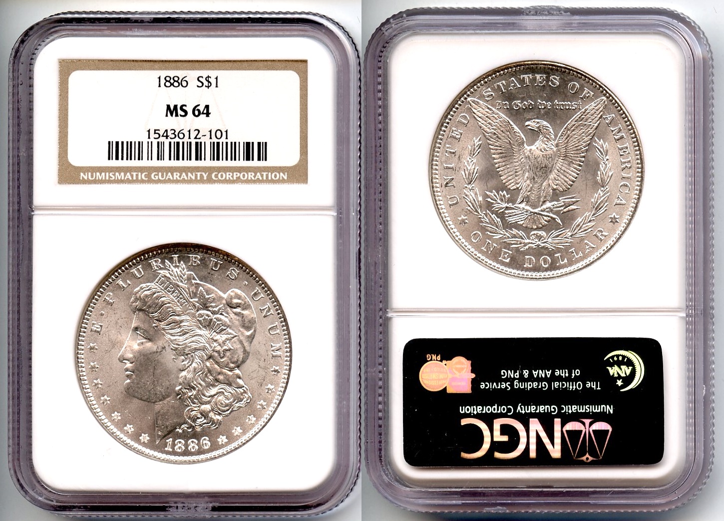 1886 Morgan Silver Dollar NGC MS-64