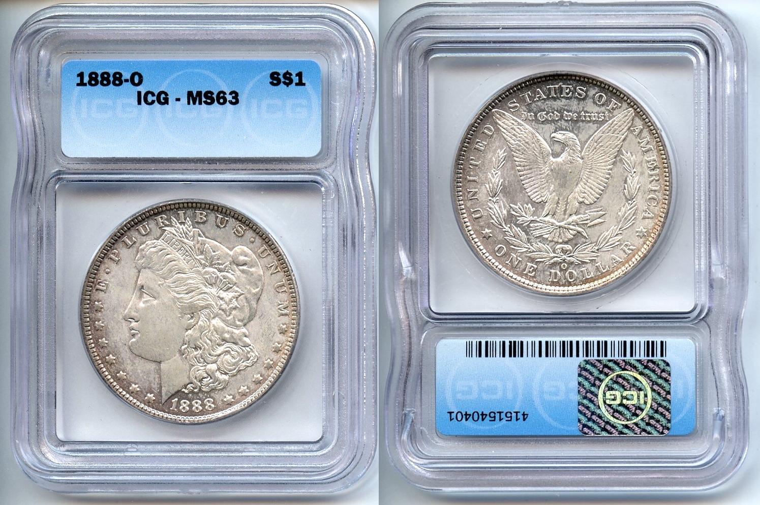 1888-O Morgan Silver Dollar ICG MS-63
