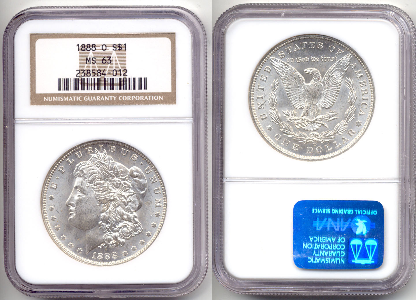 1888-O Morgan Silver Dollar NGC MS-63