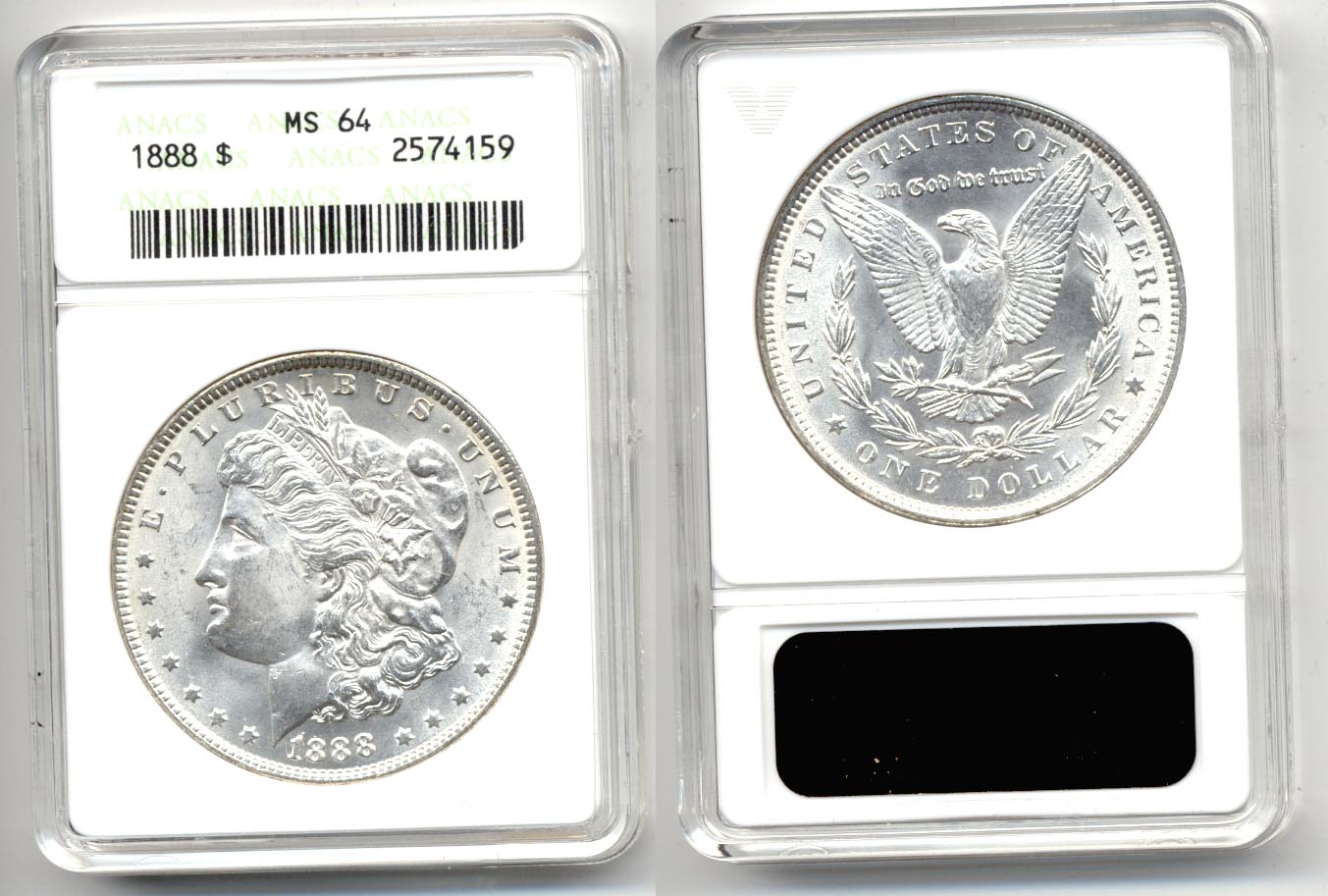 1888 Morgan Silver Dollar ANACS MS-64