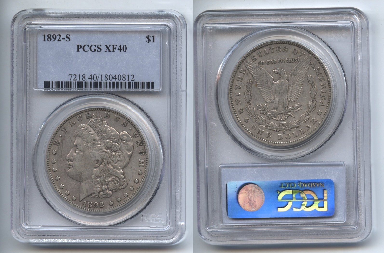 1892-S Morgan Silver Dollar PCGS EF-40