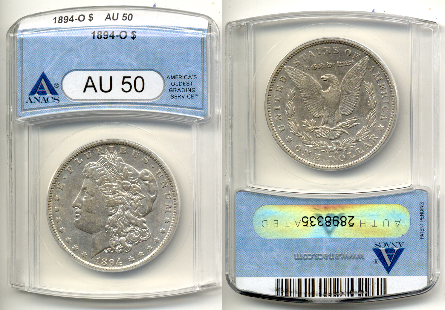 1894-O Morgan Silver Dollar ANACS-AU50