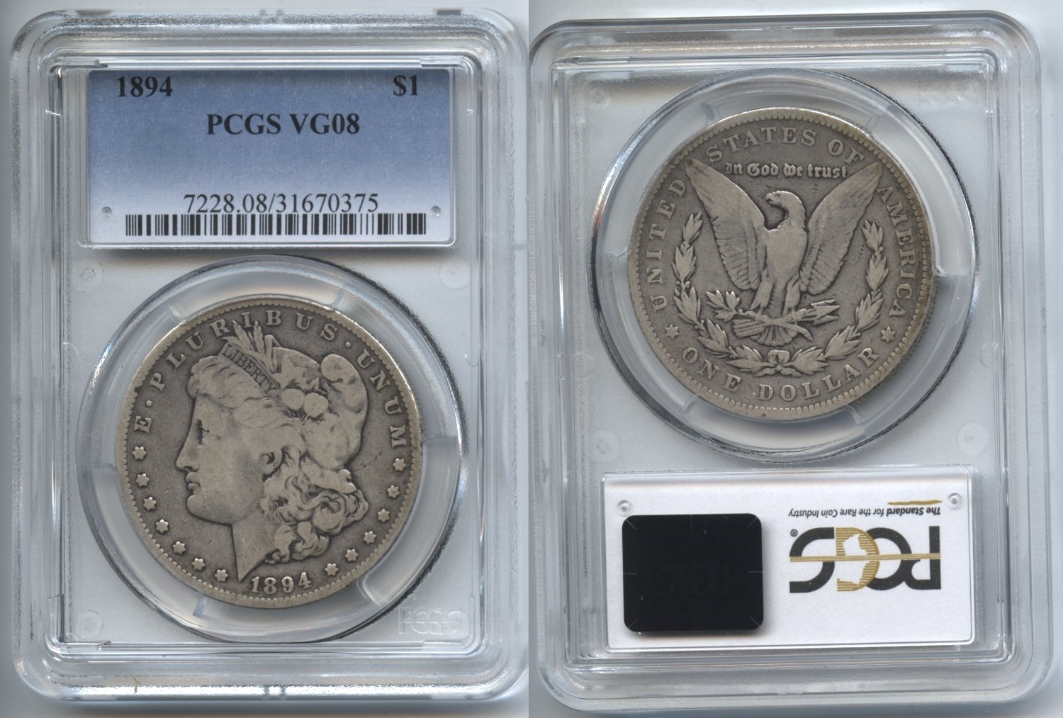 1894 Morgan Silver Dollar PCGS VG-8