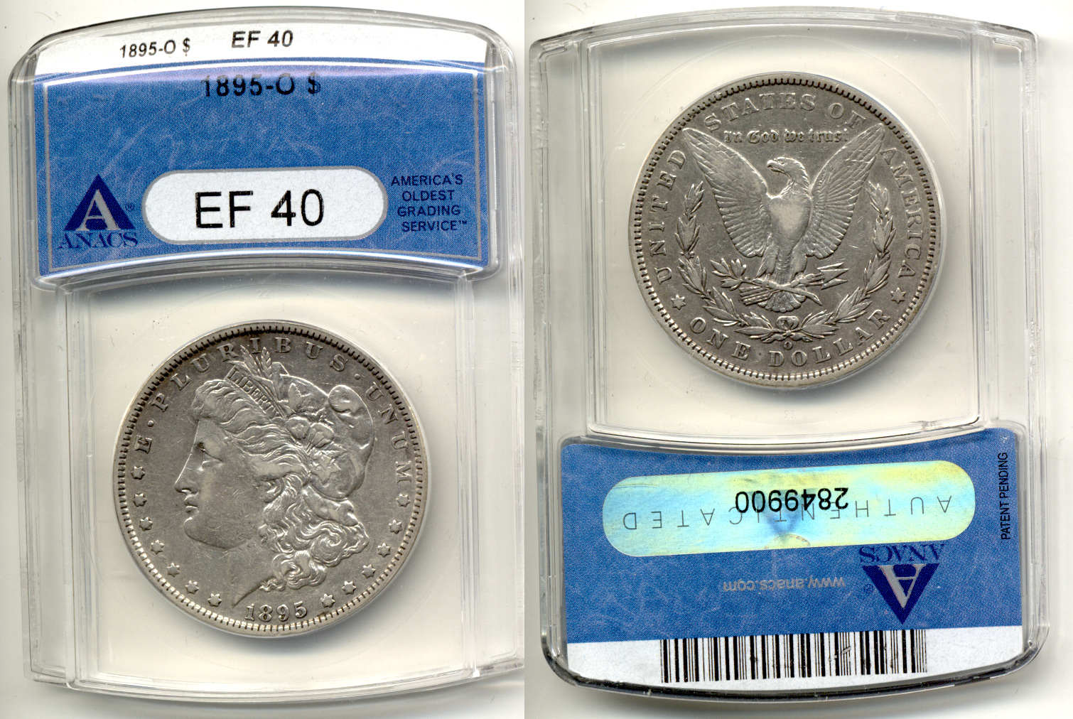 1895-O Morgan Silver Dollar ANACS EF-40