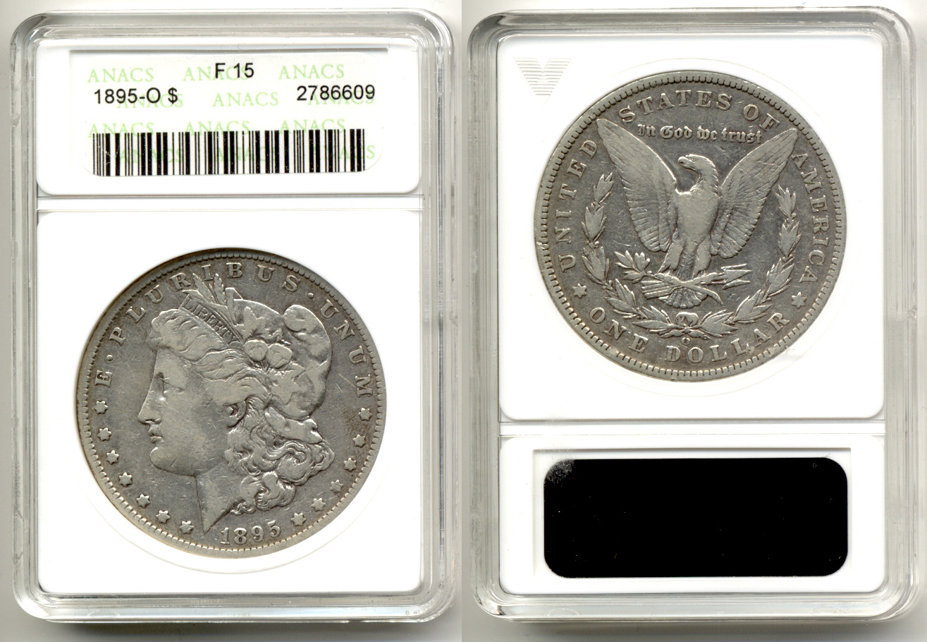1895-O Morgan Silver Dollar ANACS Fine-15