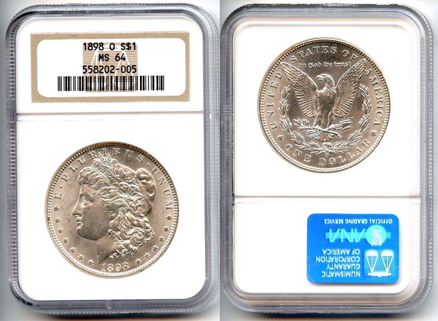 1898-O Morgan Silver Dollar NGC MS-64