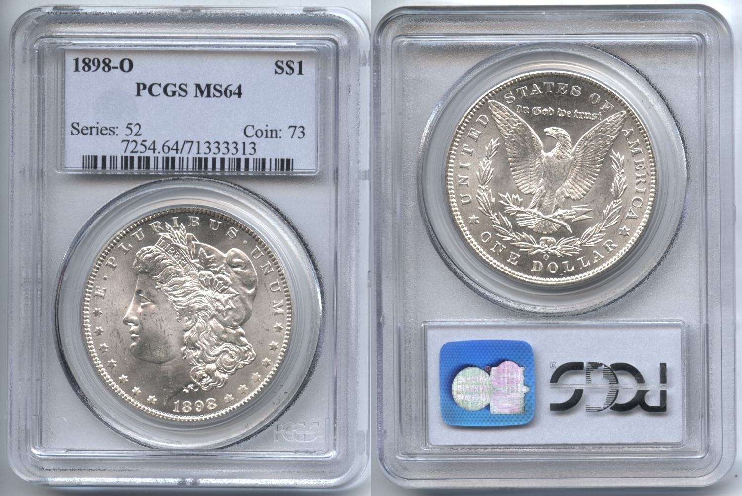 1898-O Morgan Silver Dollar PCGS MS-64 VAM-4, O Set High