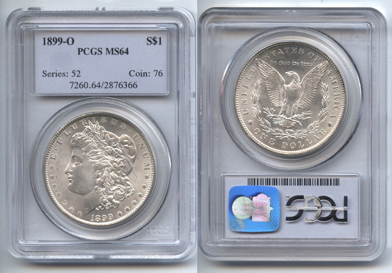 1899-O Morgan Silver Dollar PCGS MS-64
