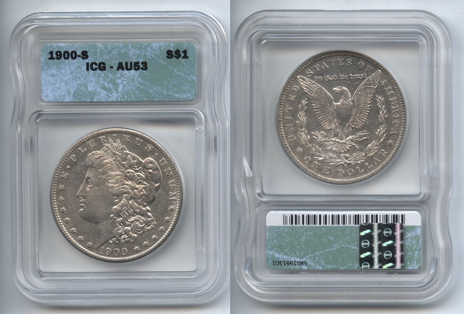 1900-S Morgan Silver Dollar ICG AU-53