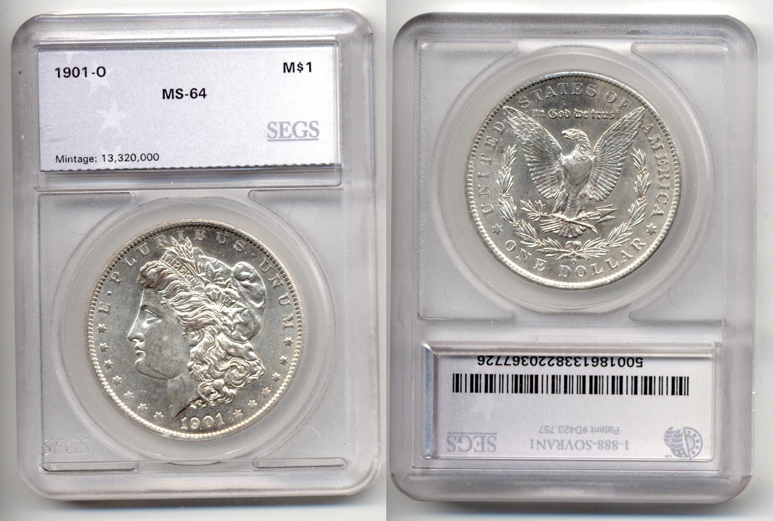 1901-O Morgan Silver Dollar SEGS MS-64