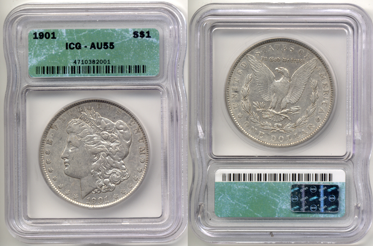 1901 Morgan Silver Dollar ICG AU-55