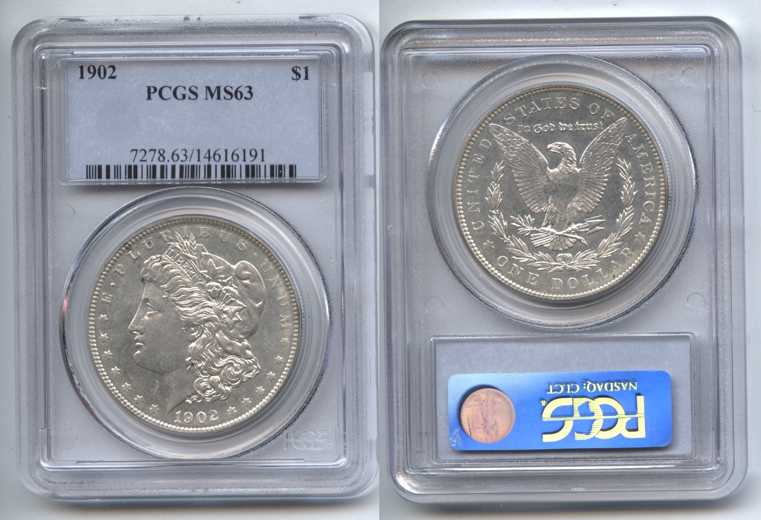 1902 Morgan Silver Dollar PCGS MS-63