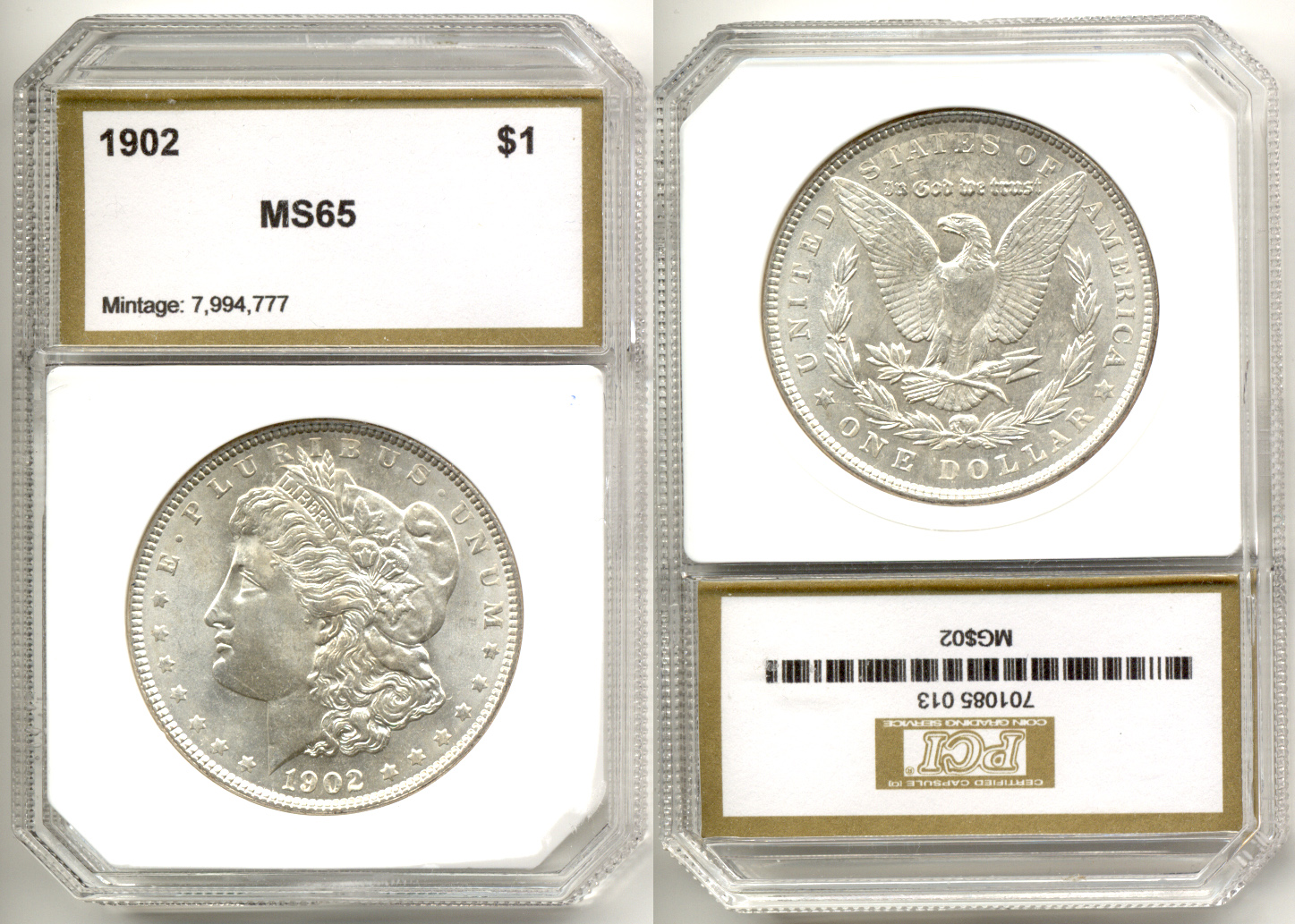 1902 Morgan Silver Dollar PCI MS-65