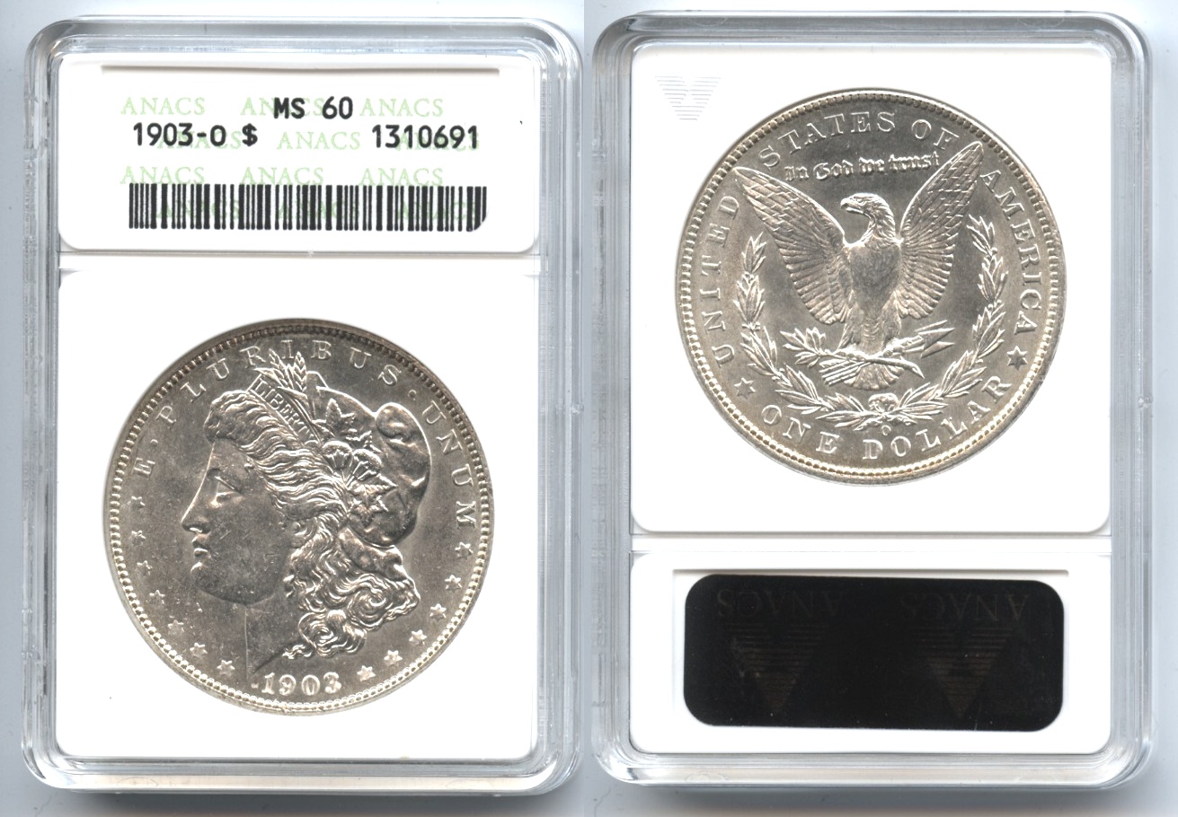 1903-O Morgan Silver Dollar ANACS MS-60