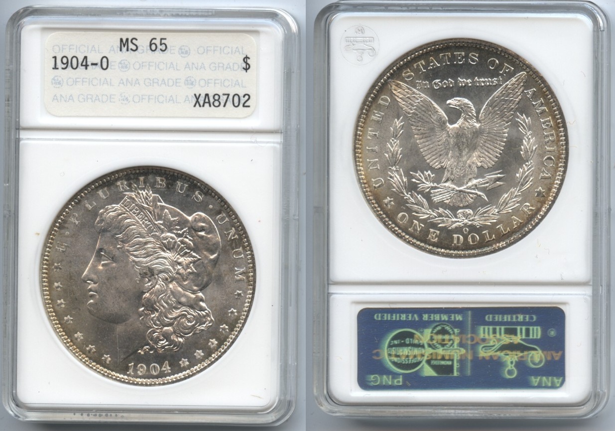 1904-O Morgan Silver Dollar ANACS MS-65