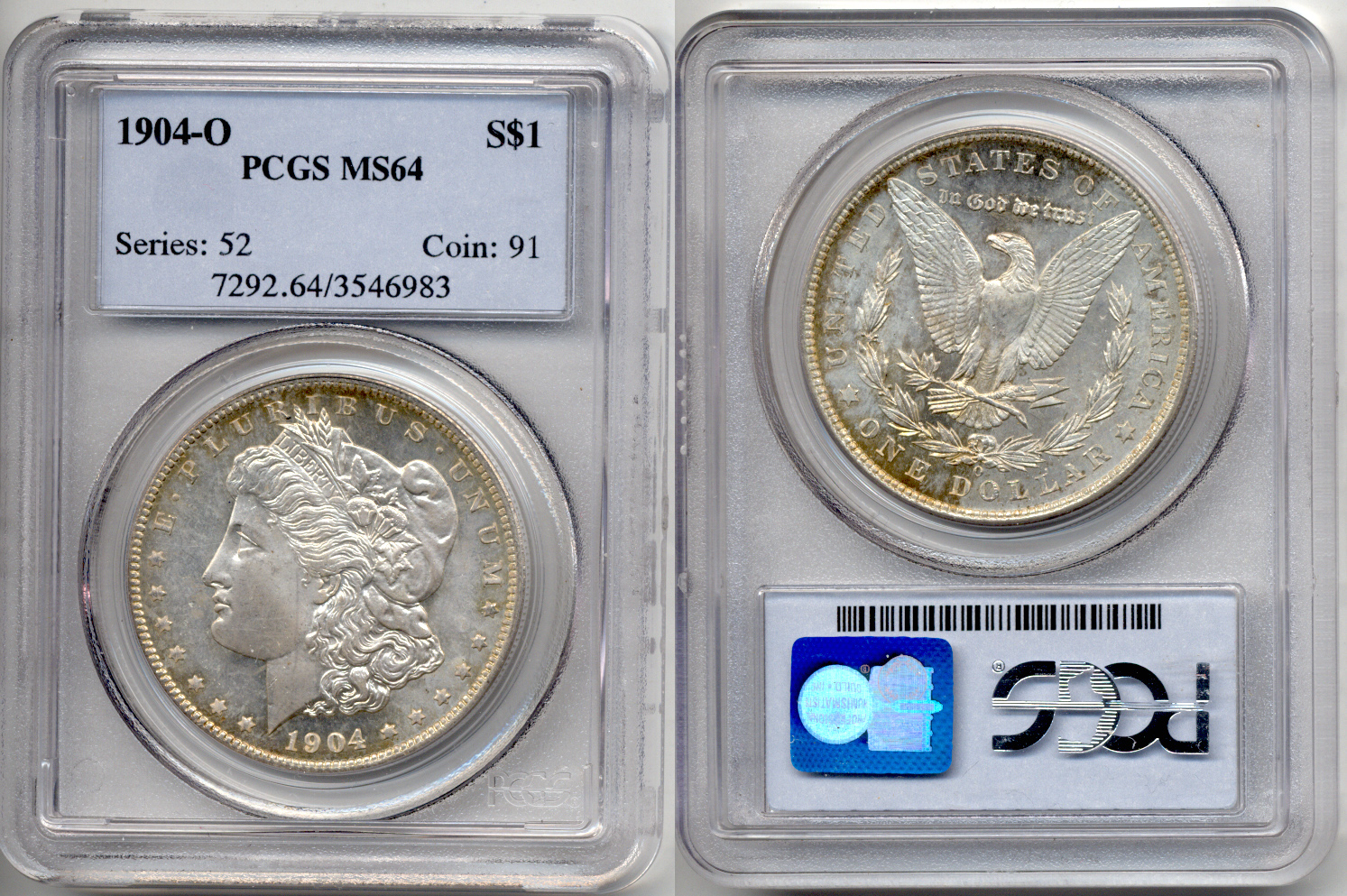 1904-O Morgan Silver Dollar in PCGS MS-64