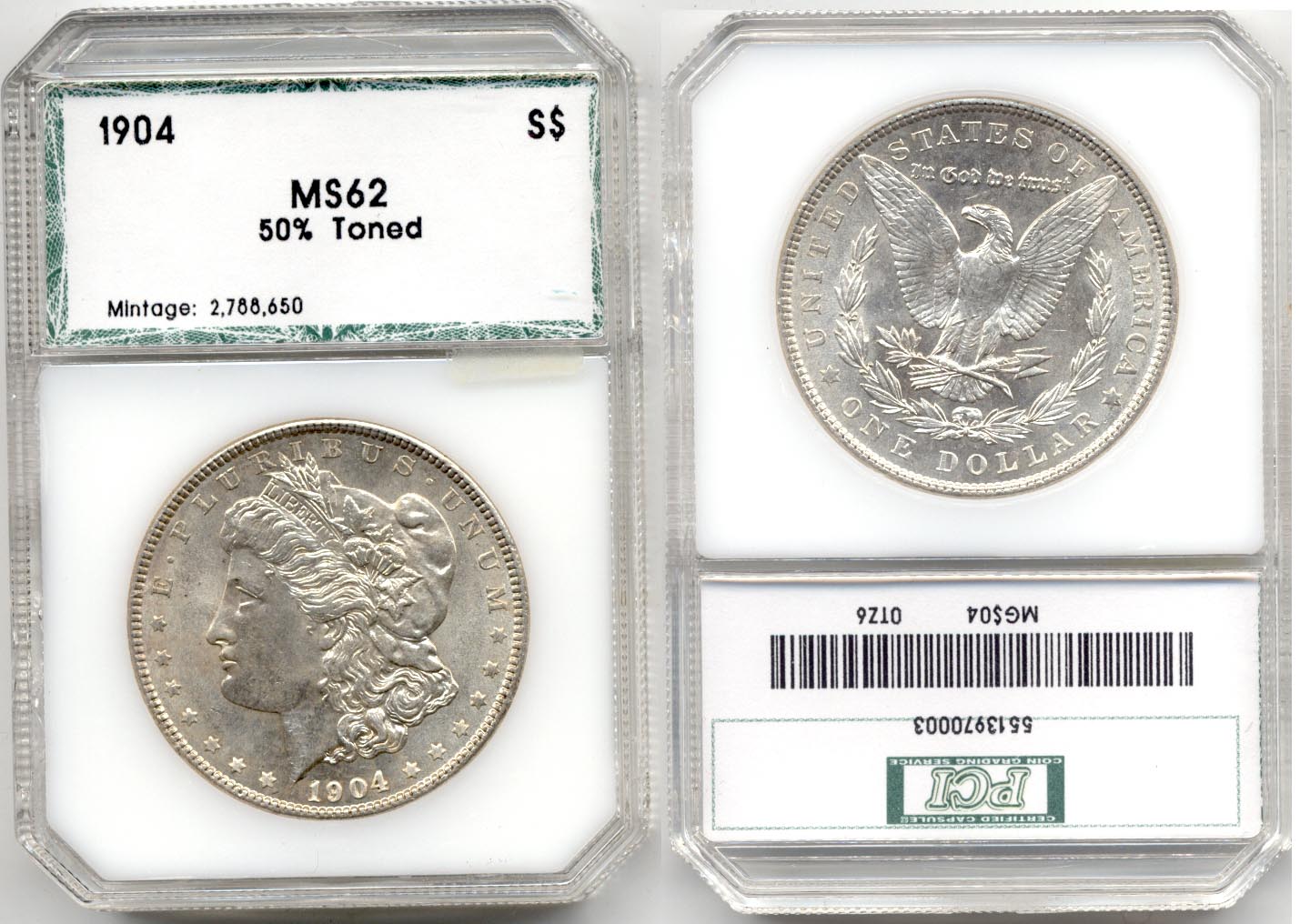 1904 Morgan Silver Dollar PCI MS-62