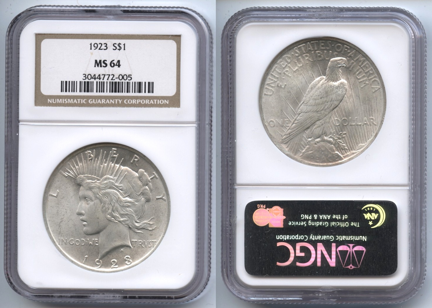 1923 Peace Silver Dollar NGC MS-64