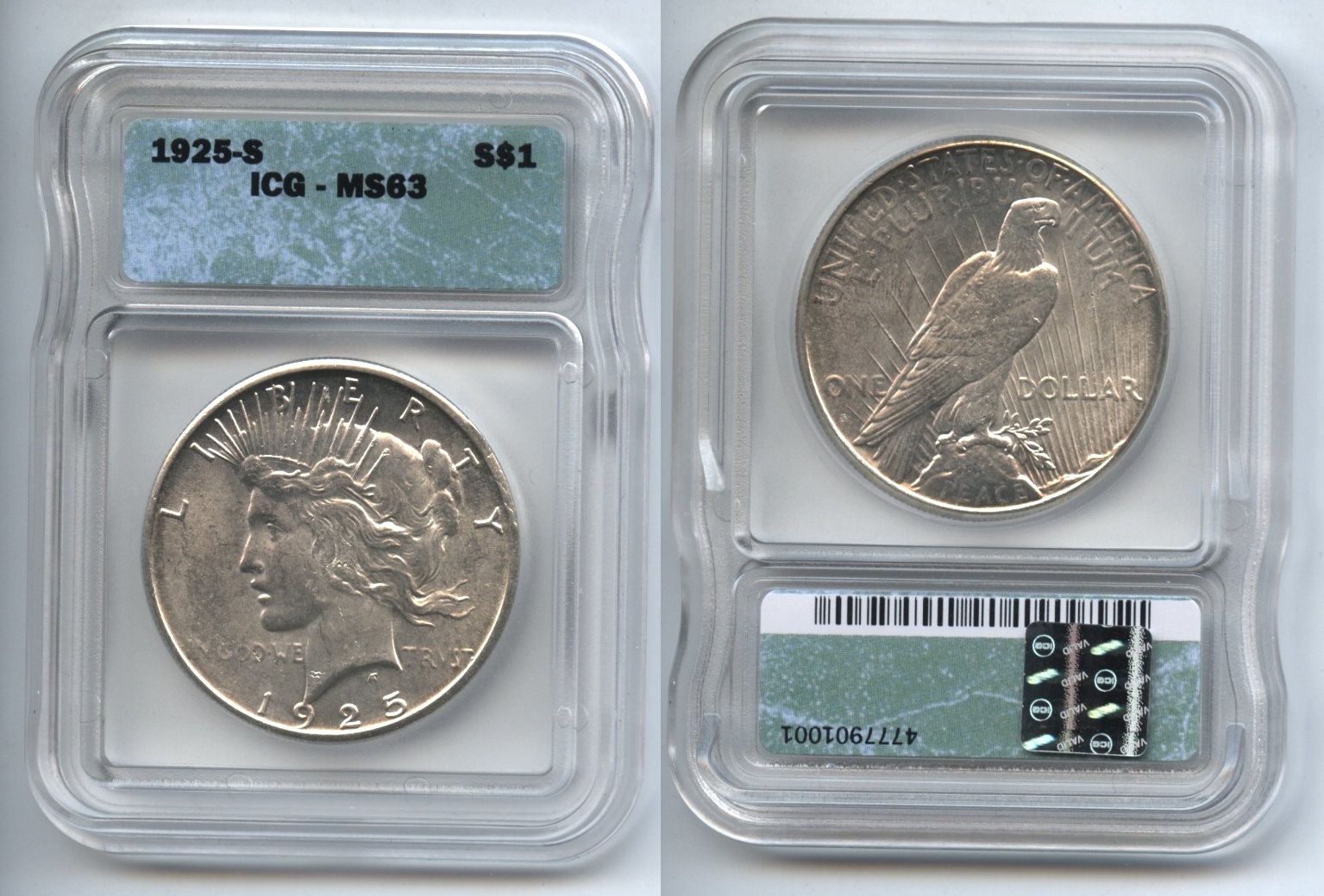 1925-S Peace Silver Dollar ICG MS-63