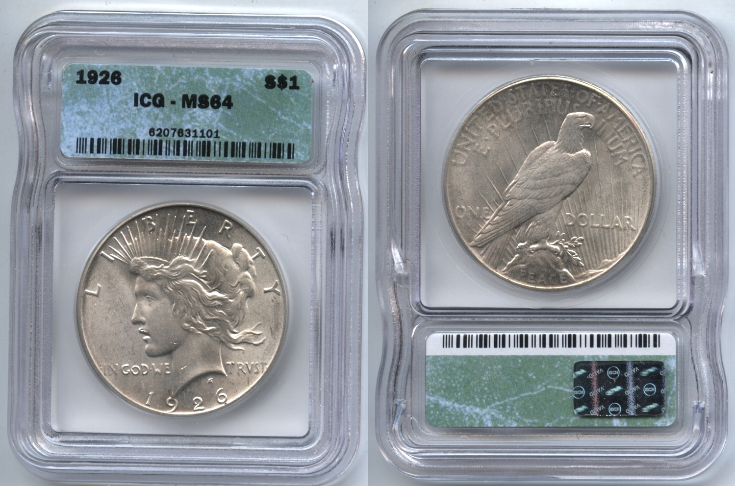 1926 Peace Silver Dollar ICG MS-64