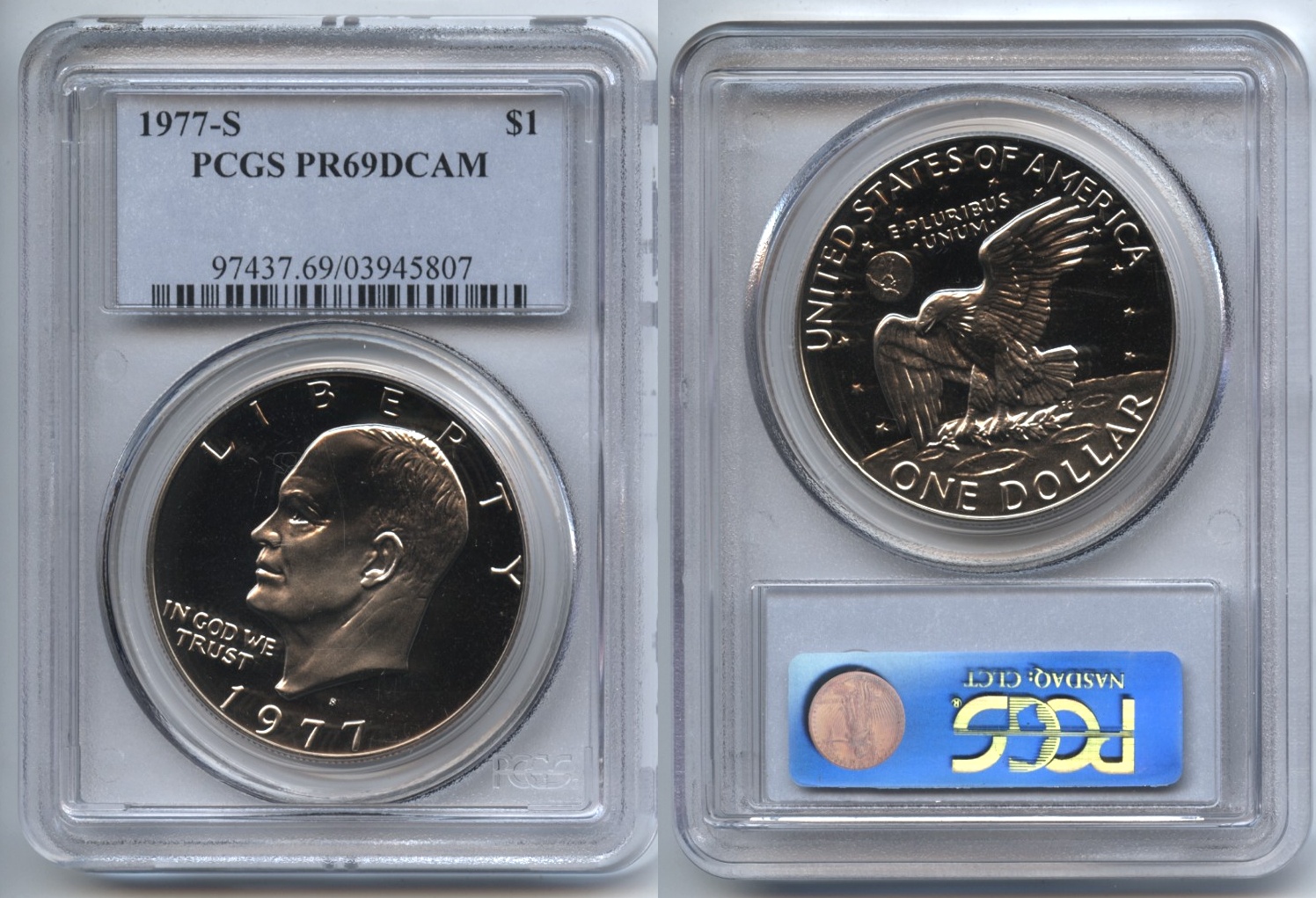 1977-S Eisenhower Silver Dollar PCGS Proof-69 Deep Cameo