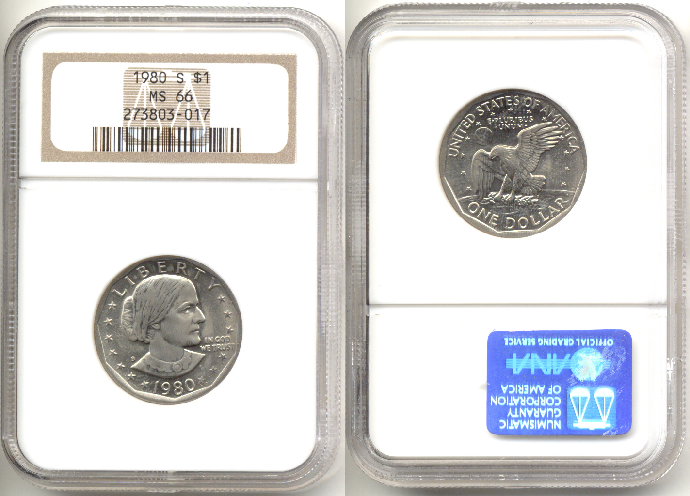 1980-S Susan Anthony Silver Dollar NGC MS-66