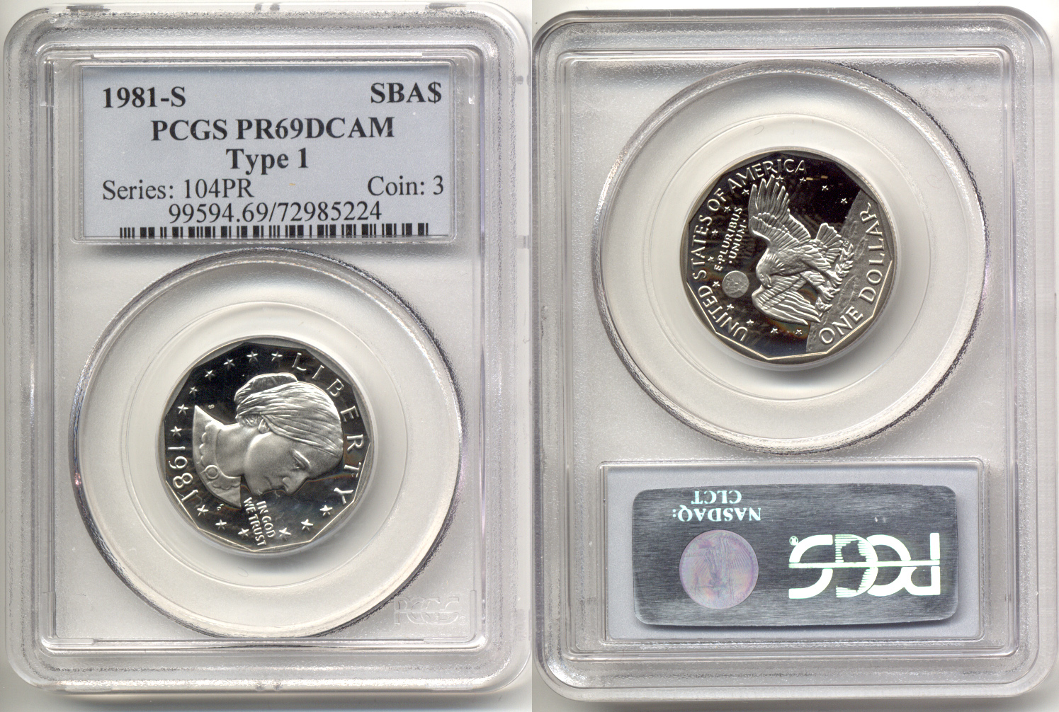 1981-S Type 1 Susan Anthony Silver Dollar PCGS Proof-69 Deep Cameo b