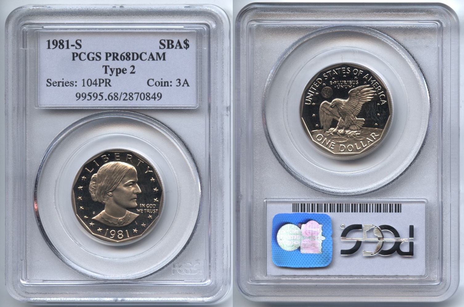 1981-S Type 2 Susan Anthony Silver Dollar PCGS Proof-68 Deep Cameo