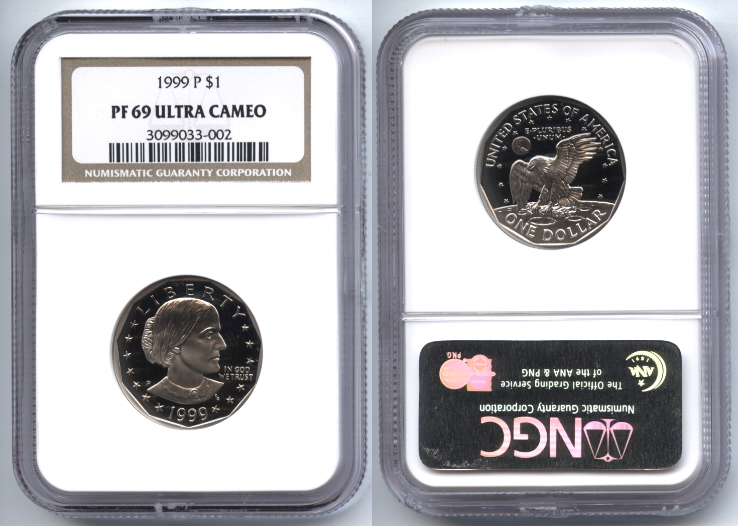 1999-P Susan Anthony Silver Dollar NGC Proof-69 Ultra Cameo