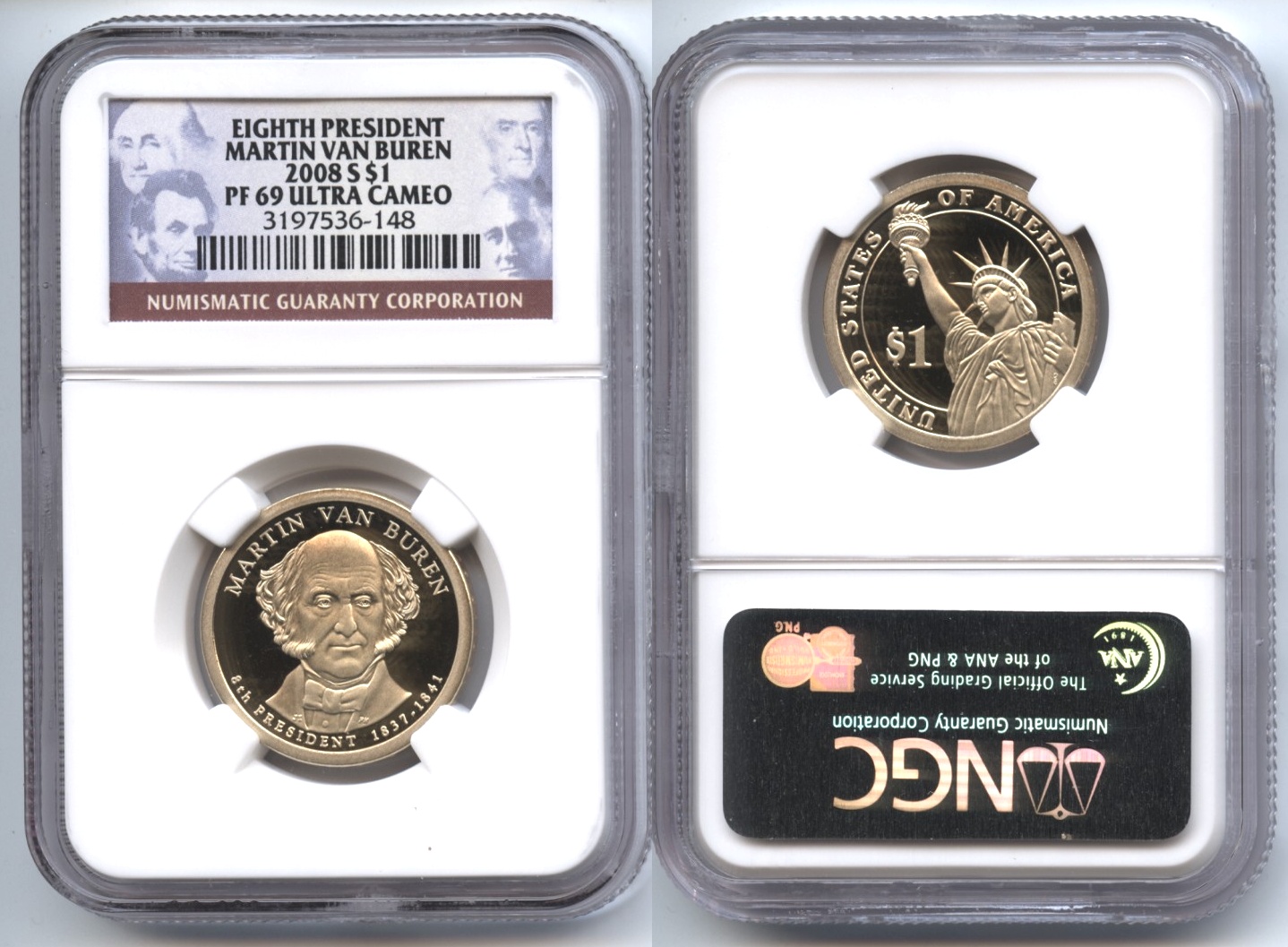 2008-S Martin Van Buren Presidential Dollar NGC Proof-69 Ultra Cameo #a