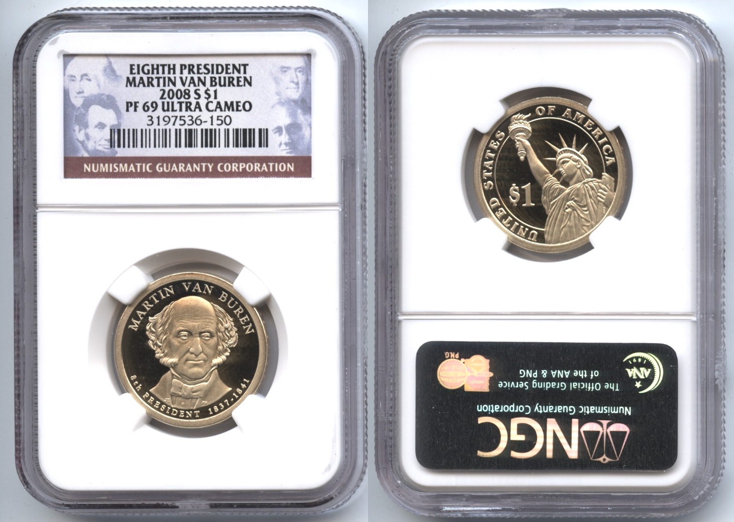 2008-S Martin Van Buren Presidential Dollar NGC Proof-69 Ultra Cameo #d