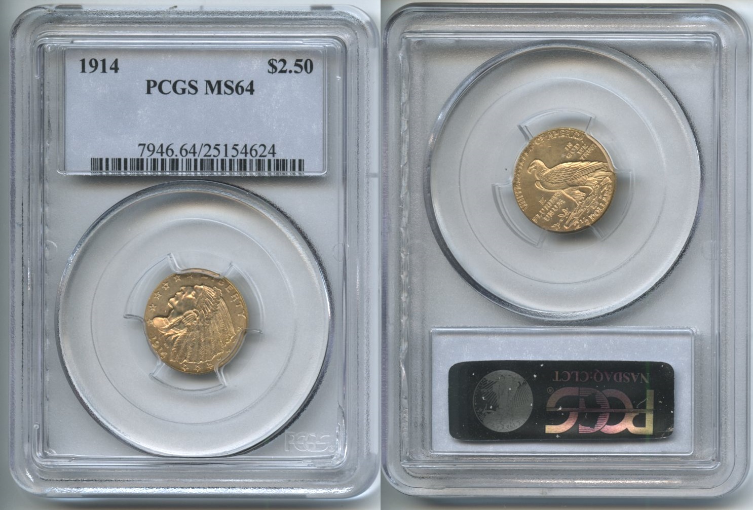 1914 Indian Head Gold Quarter Eagle PCGS MS-64